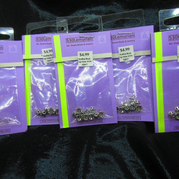 Silver Plated 4mm Scallop Bead Caps Spacer Beads 10Pcs Each Package Lot Of 5 - Picture 2 of 3